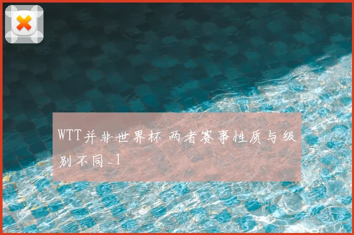 WTT并非世界杯 两者赛事性质与级别不同_1